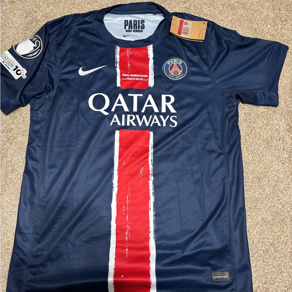 Nike Paris Saint-Germain soccer jersey Champions League patches